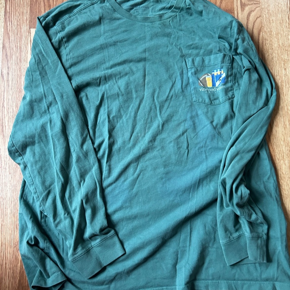 Vineyard Vines Men's Teal Long Sleeve Tee